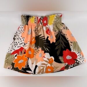 LOFT Tropical Smocked Floral Mini Skirt- Vibrant Summer A-Line Size Medium